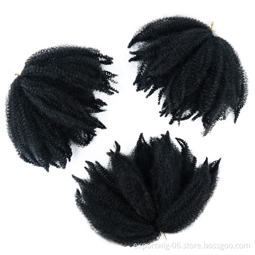 Short Marely Braids 8inch Fluffy Afro Kinky Curl Twist Crochet Braid Hair Yaki Curl Crochet Synthetic Braiding Hair